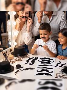 Costume Facial Hair & Wigs - Black - View 7