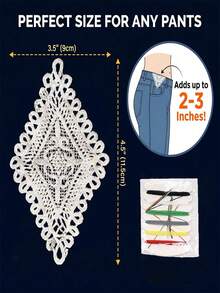 6pcs Premium Clothing Enlarger Patch Set, Instantly Rescue Tight Clothes, Side Seam Extension Kit With Needles And Buttons - A - View 4