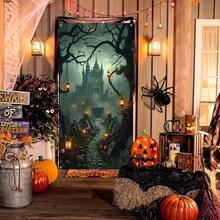 2D Flat Door Banner, 1pc, Halloween Theme, Upcoming Scary Zombie, Door With "Do Not Open" Sign, Spooky Haunted House Entrance Decoration - A - View 14