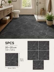 SUPSTICKER Marble Pattern Floor Tile Stickers, Matte PVC, Peel And Stick, 5 Or 15pcs, 15/20/30cm, For Kitchen, Bathroom And Entryway - Marble Pattern - View 40