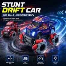 2.4GHz RC Stunt Car, Big Wheel Rolling Drift Off Road Remote Control Car, Long Head Truck Toy With LED Lights, Auto Demo, Rechargeable Battery, Durable Anti-Collision Boys Toy Gift - Multicolor - View 2