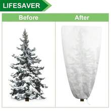 Reusable Plant Freeze Protection Cover Bag, Drawstring & Zipper Design, Outdoor Winter Cold Frost Shield For Bushes & Potted Plants - A - View 8