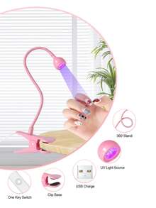 1件裝 UV LED 美甲燈，可彎曲鵝頸 USB 美甲光療燈，便攜迷你凝膠指甲油固化燈，快速乾燥局部烘烤美甲燈，家用沙龍 DIY 美甲工具 - 彩色 - 查看 8