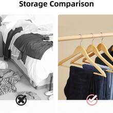 10pcs Wooden Hangers With Anti-Slip Bar, Suitable For Clothing Stores, Hotels, Home, Home Decor, Travel Essentials, Room Decoration, Storage, Clothing Organizer, Storage Rack - View 9