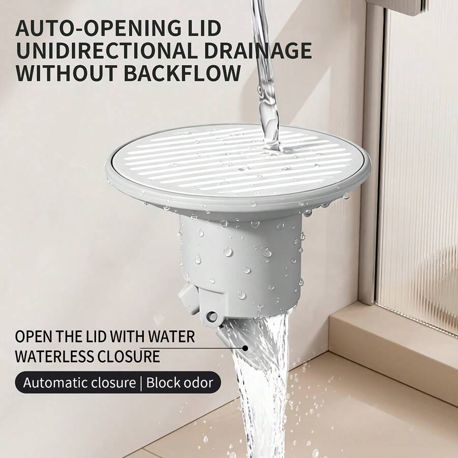 7cm Shower Drain Cover With Automatic Open/Close Function And Built-In Filter, Odor-Proof Bathroom Drain Core, Anti-Clogging Bathroom Drain, Suitable For Shower, Kitchen And Balcony - Multicolor - View 1