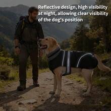 Dog Winter Coat, High Visibility Adjustable Dog Jacket, Thick Fleece Lining, Suitable For Cold Weather Dog Clothing, Suitable For Medium And Large Dogs - Black - View 5