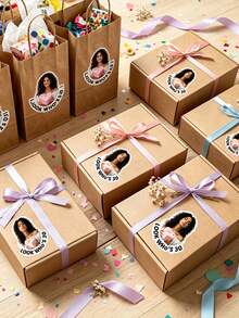 1/10/50/100pcs Stiker Berbentuk Potret yang Dapat Disesuaikan, Stiker Vinyl Foto yang Dipersonalisasi untuk Hadiah Ulang Tahun, Penyegelan Kotak Hadiah, Dekorasi Pesta, Berbagai Ukuran untuk Pasangan, Keluarga, Pertemuan Teman dan Perayaan Bertema - Multiwarna 2 - View 6