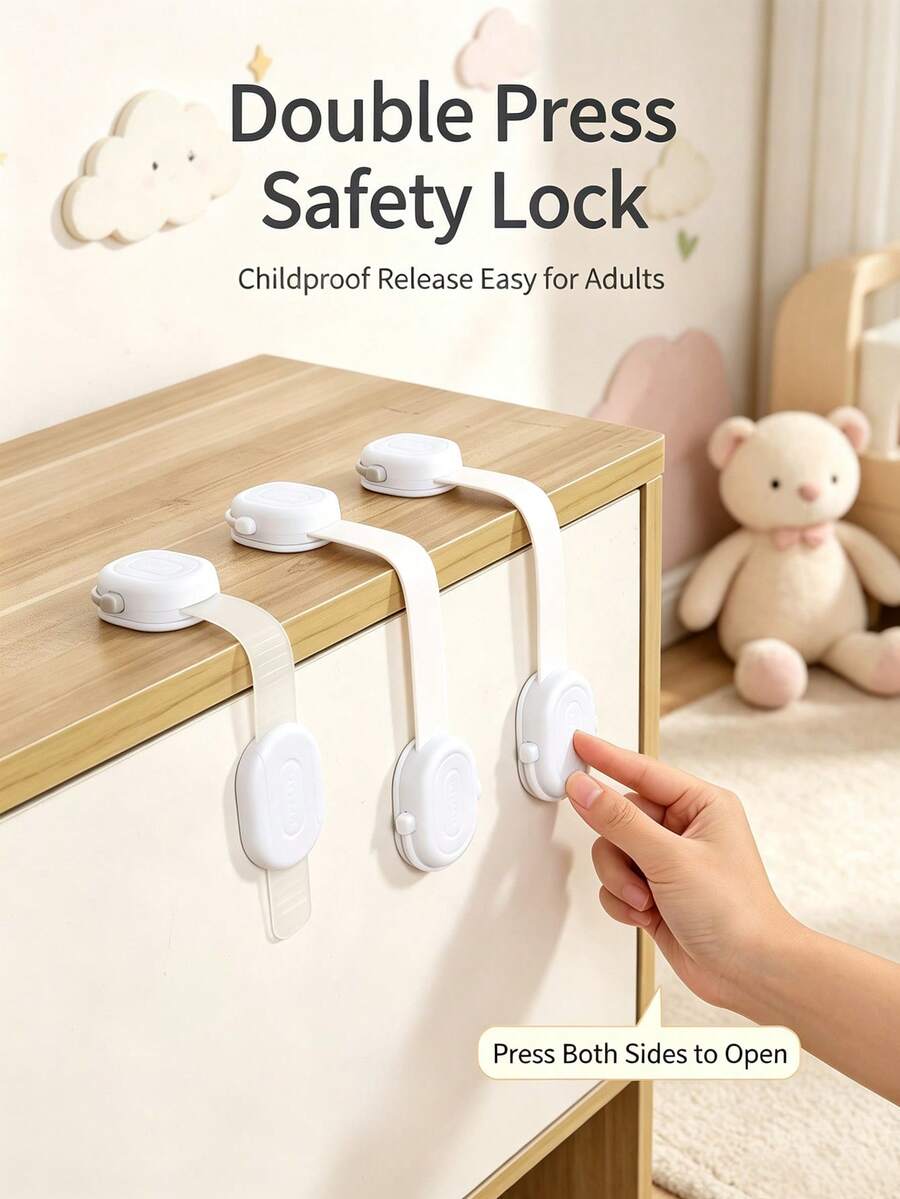 8/6/4/2pcs Baby Lock, Protective Drawer Lock, Baby Anti Pinch, Multifunctional Baby Anti Opening, Refrigerator Cabinet Door Lock, Cabinet Lock - Multicolor - View 1