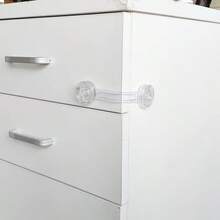 1Pc/3/5/7/9/11Pcs Transparent Long Lock - No Drilling Adjustable Drawer, Cabinet And Refrigerator Door Lock, Anti-Theft, Multi-Angle Flexible Design, Suitable For Various Home Scenarios - Transparent - View 6