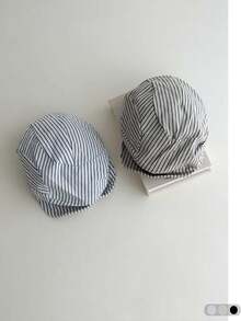1 buah Baret Linen Bergaris Retro, Topi Newsboy Artistik Tipis untuk Wanita, Model Baru Musim Semi/Panas, Menonjolkan Bentuk Wajah - MultiWarna - View 7