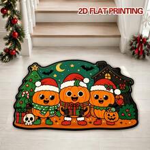 1pc Cute Pumpkin Character Rug, Quirky Holiday Atmosphere Doormat, Cartoon Style, Suitable For Christmas And Halloween, Multi-Scene Application, 1-5cm Cutting Error, Soft Touch, Decorative Rug, Bedroom Decor, Small Rug, Carpet, Home Decor, Living Room Rug, Bedroom Rug, Washable Rug - Multicolor - View 1
