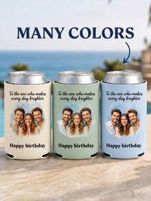 Customized Family Photo Cup Sleeves, Watercolor Portrait Cup Sleeves, Personalized Text Heat-Resistant Sleeves, Suitable For Family Birthday Gifts, Customized Photo Souvenirs, Small Gifts For Family Reunion Parties. - Multicolor - View 12