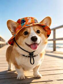 PETSIN 1pc Pet Bucket Hat,Ear-Out Anti-Fall Adjustable Sun Hat,Avocado,Small Dogs&Cats,Cute Party Costume,Pet Gift - Multicolor - View 7