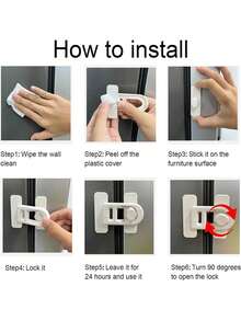 Household Oven Door Bolt Small Door Buckle Anti-Theft Bathroom Bedroom Anti-Locking Artifact Spring Door Latch Cabinet Lock, Suitable For Refrigerators, Appliances, Cabinets, Drawers, Fridge, Microwaves, Multi-Functional Lock, Easy To Install - Lock - View 11
