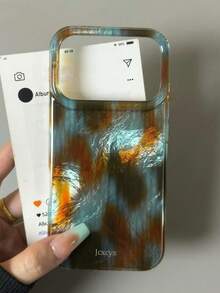 奢華豹紋貝殼紋理手機殼，適用於 iPhone 17ProMax 17Pro 17Air 17 16 15 14 Plus 13 12 Pro Max 11，時尚防震後蓋保護殼 - 條紋豹紋 - 查看 3