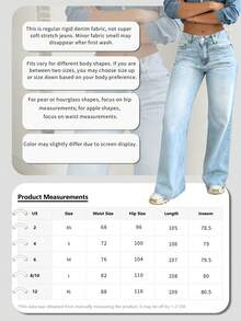 Women's Casual Washed Straight Leg Jeans - Light Wash - View 6