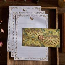 Envelope & Letter Set, Nine Heavens Cloud Pattern Series, Size 22*11cm, Invitation Card, Includes 3 Sheets Of Letter Paper, 1 Wax Seal Sticker, Wax Seal Envelope - Rectangle - View 10
