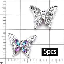 5/20pcs Purple Rhinestone Charms Bow Star Moon Heart Butterfly Bear Pendant For DIY Bracelet Necklace Earring Coquette Y2K Jewelry Making Findings - Purple - View 27