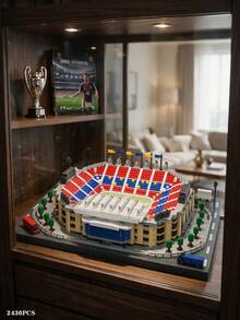 2342pcs Allianz Arena Miniature Building Blocks, Famous Stadium Puzzle Blocks, Football Fan Collectible Desktop Decor, Sports Enthusiast Holiday Assembly Gift, Football Landmark Building Model Kit - Multicolor - View 13