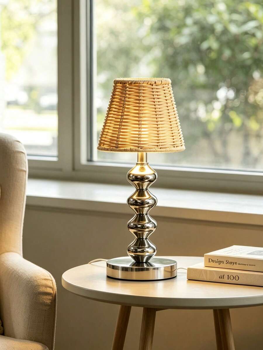 1pc Handwoven Table Lamp, USB Powered, Artistic Southeast Asian Style, Modern Ins Style, Vintage Creative Premium Decor Night Light, Suitable For Bedroom, Desk, Living Room - Handmade Table Lamp - View 1