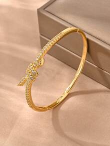 Fashionable European Style Luxury Hollow Cubic Zirconia Bracelet Set, High-End Personalized Gift, Suitable For Girlfriend, Suitable For Wearing At Parties - Gold - View 9