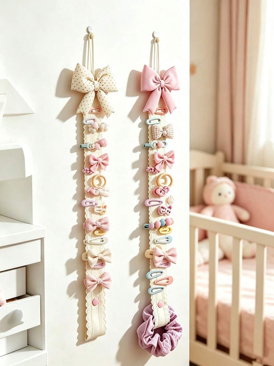 1pc Hair Accessory Storage Strap/Can Store Hair Clips, Pink Room Decor ...