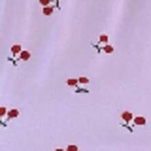 Plus Size Cherry Print Milk Silk Camisole & Long Pants Pajama Set For Women - Lilac Purple - View 7