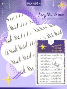 WANPIN WAN PIN Polaris Natural Fluffy Cluster False Eyelashes, Lightweight & Comfortable, Invisible Wear, 10 Rows 80 Clusters, 6mm - View 2