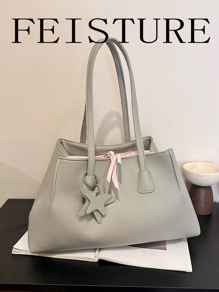 FEISTURE 1pc Large Capacity Colorblock Women's Handbag, Fashionable Commuter Shoulder Bag, Suitable For Girls, Women, College Students, New Professionals And White-Collar Workers, Perfect For Work, Business, Commuting, School
