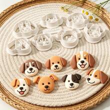 7Pcs Cute Dog Head Polymer Clay Cutters Set Various Puppy Face Pattern Clay Molds DIY Handmade Earring Pendant Jewelry Craft Supplies - 8pcs - View 4
