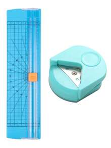 2 Pieces Paper Cutter Set, Mini Paper Trimmer + Corner Rounder Punch,Portable Paper Cutter, Corner Cutter Suitable For Offices, Schools, Paper Cutting, Photos, Scrapbooks, Cards,For Card Making Photos Scrapbook DIY Handmade Stationery - Multicolor - View 14