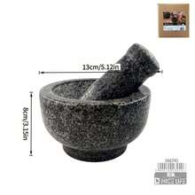 Mortar And Pestle Set, Stone & Wooden Garlic Grinder, Multi‑Purpose Spice Herb Grinder Bowl For Kitchen, Garlic Ginger Pepper Grinding Tool,Manual Grinder Bowl,Easy To Clean,Kitchen Essential,Solid & Stable - Multicolor - View 13