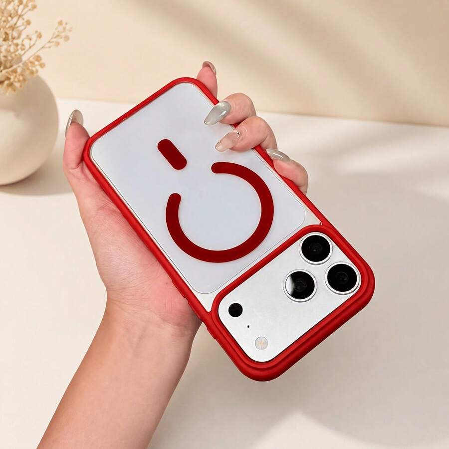 Phone Case: Compatible With New 18 17 16 15 14 13 Pro Max Series, Wireless Charging Compatible, Colored Edges, Transparent Minimalist Back, Shockproof And Anti-Drop, Protects Your Phone. - White - View 1