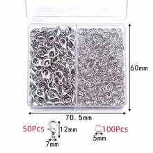 WGRXIRANYKM 150pcs/Box Jewelry Making Kit 50pcs Lobster Clasps 100pcs Open Jump Rings DIY Jewelry Connectors Necklace Bracelet End Caps Accessories - DIY Accessories - View 10