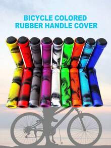 Grip Stang Sepeda Karet Lembut Baru 2026, Gaya Anti-Selip Dua Warna - Desain Ergonomis Warna Campuran, Cocok Untuk Sepeda Gunung, Sepeda Off-Road Roda Kecil, Sepeda Roda Kecil - MultiWarna - View 1