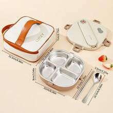 Kotak Bento Stainless Steel 304 untuk Dewasa, Wadah Makan Siang Anti Bocor yang Aman untuk Microwave, Kotak Makan Siang Logam dengan Wadah Sup dan Peralatan Makan, Kotak Bento Jepang yang Lucu, Wadah Makanan untuk Perjalanan, Wadah Persiapan Makanan untuk Siswa Sekolah - MultiWarna - View 25
