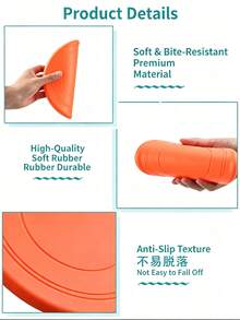 Durable Soft Rubber Dog Flying Disc, Non-Damaging Teeth Rubber Flying Disc, Outdoor Throwing, Interactive Training Toy, Home And Travel, Boredom Relief And Teeth Grinding, Dog Training Tool, Suitable For Small, Medium And Large Dogs, Multi-Scenario Use In Parks, Lawns, Travel And Home, Pet Interaction Supplies - Color: Random - View 4