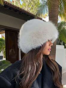 Women's Winter Hat, Blending European And Korean Styles, Designed As A Warm Head Accessory, Large Size Thick Solid Color Design, Combining Practicality And Versatility, Suitable For Various Occasions - Multicolor - View 7