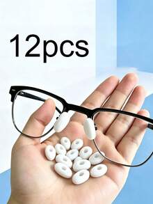 12/2pcs Soft Nose Pads For Glasses, Pressure-Relieving Anti-Slip Nose Pad Covers, Mark-Free Slow Rebound Nose Pads, Prevent Nose Injury From Impact - Multicolor - View 12