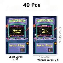 20/40 Pcs Retro Arcade Fun Scratch Game Cards, Retro Arcade Themed Scratch Game Cards, Suitable For Bachelor Parties, Holiday Parties, Birthday Parties, Festival Lucky Draws, Party Games And Group Activities, Including Losing Cards And Winning Cards - A - View 8
