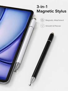 Universal Metal 3-In-1 Stylus Pen, Magnetic Cap Design, Capacitive Writing And Drawing Pen For Touchscreen Tablets And Smartphones - View 7