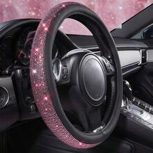 Light Luxury High-End Feel Full Diamond Car Steering Wheel Car Handle Cover, Personalized Male And Female Universal With Inner Ring 38cm/15 Inch Steering Wheel Protection Cover, Daily Car Interior Decoration Accessories. - Rhinestone Steering Wheel Cover With Inner Ring - View 4