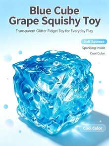 1pc Cute Transparent Irregular Cheese Block Fidget Toy, Shimmer Sequin Crystal Squeeze Squishy, Random Color Stress Relief Toy For Girls Teens - Multicolor - View 7