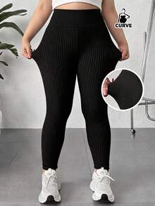 Plus Size Leggings - Black - View 1