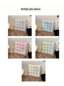 1pc Solid Color Macaron Office Seat Cushion Student Dorm All Season Chair Pad Backrest - A - View 4