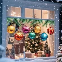 1pc Christmas Tree Branch & Colorful Ball PVC Glass Sticker, Window Glass Decor, Home Decoration Sticker - one-size - View 1