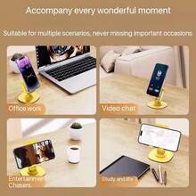 Dudukan Ponsel Meja Putar 360°, Dudukan Ponsel dan Tablet Lipat Universal dengan Bantalan Anti-Selip, Alas Logam Berbobot, Dapat Diatur Dua Sumbu, Dudukan Multifungsi Portabel untuk Meja Kantor, Kuning - MultiWarna - View 11