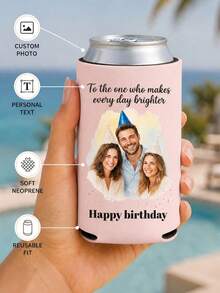 Customized Family Photo Cup Sleeves, Watercolor Portrait Cup Sleeves, Personalized Text Heat-Resistant Sleeves, Suitable For Family Birthday Gifts, Customized Photo Souvenirs, Small Gifts For Family Reunion Parties. - Multicolor - View 11
