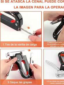 Semi-Automatic Staple Gun 3-In-1 Heavy Duty Upholstery Stapler - A - View 10