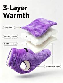 Metglad Dog Winter Coat | Cold-Proof Jacket, Invisible Leash Hole & Metal D-Ring Dual Leash Design, Reflective Pet Vest, Warm Fleece Dog Snow Coat, Suitable For Small, Medium And Large Dogs - Lilac Purple - View 4
